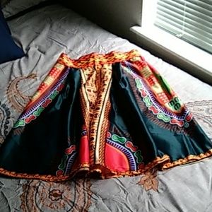 African print skirt